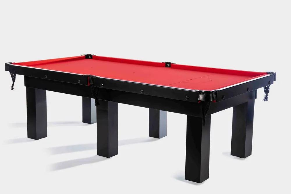 [O7SBL50GBUR] Opal Square-Leg Pool Table (Black, 7' x 3'6", Burgundy)