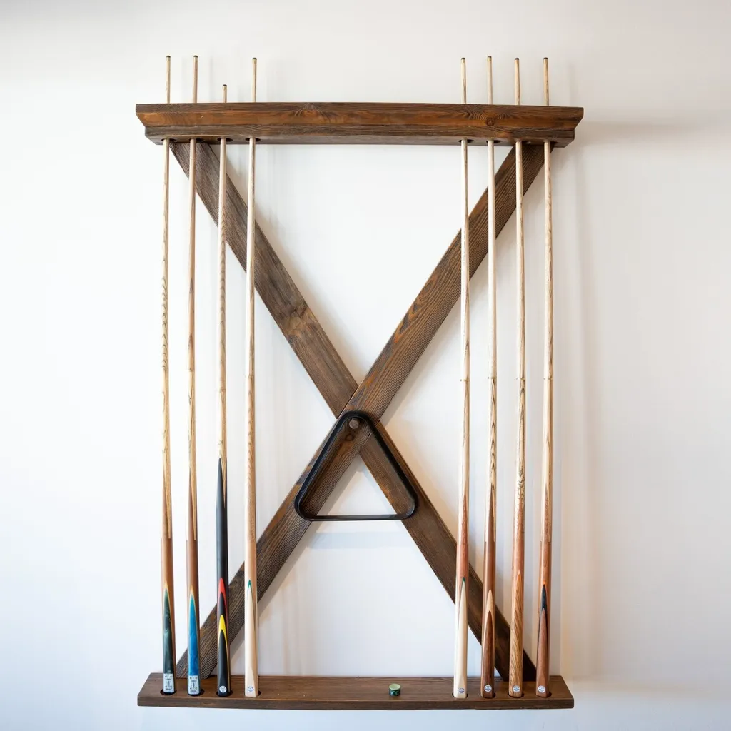 [5d-AWC] American Walnut Cross Cue Rack