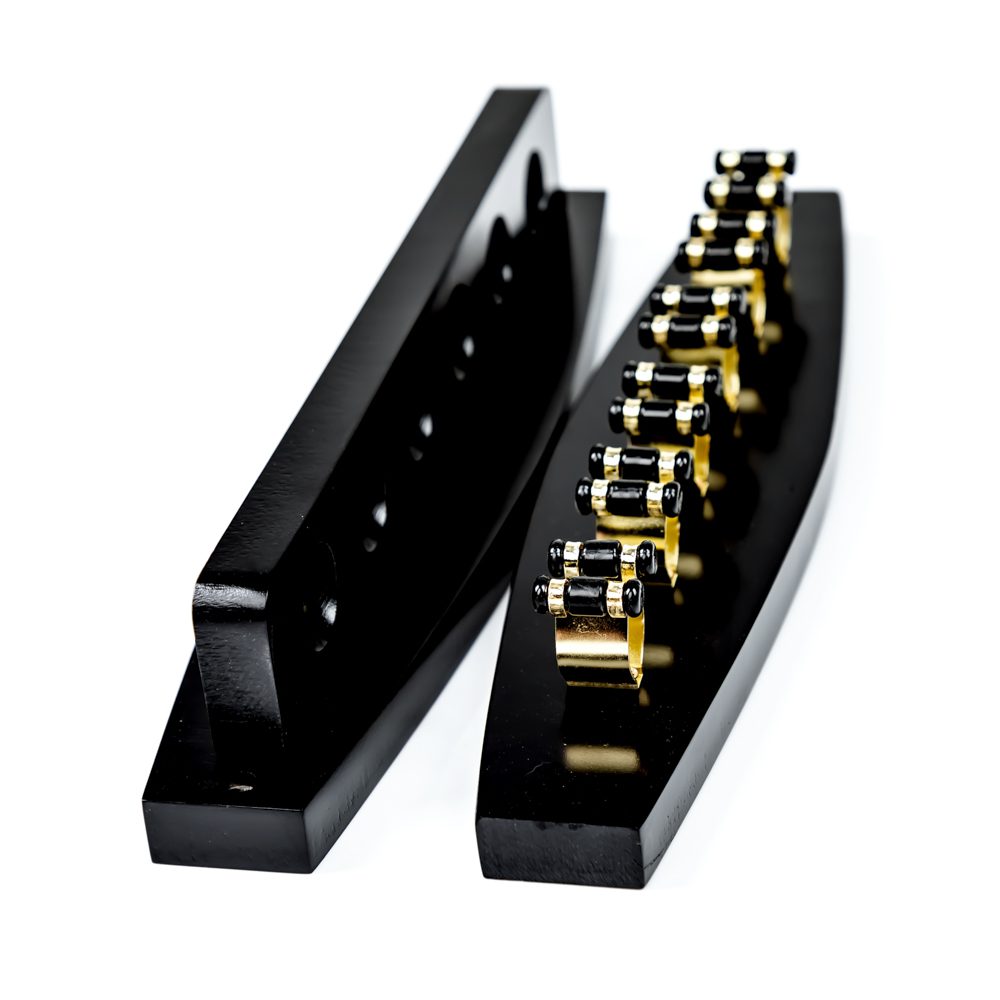 [5d-brassblk] Wall Mounted Cue Rack (Brass, Black)