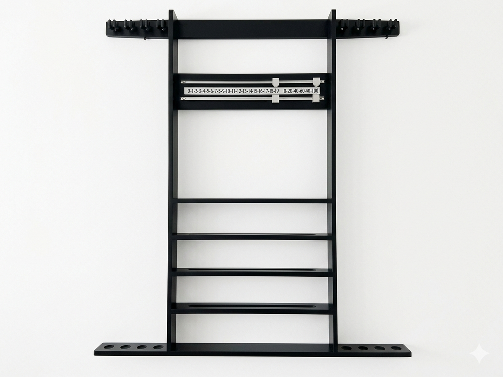 [5f-BK] Combination Rack with Chrome Fittings (Black)